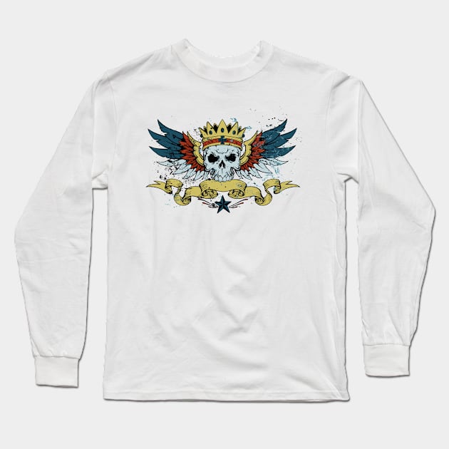 King Skull Long Sleeve T-Shirt by viSionDesign